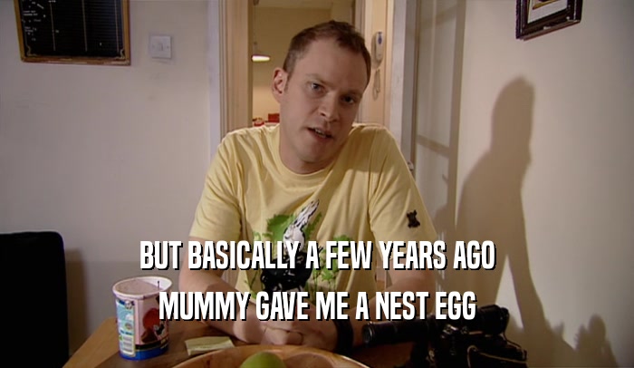 BUT BASICALLY A FEW YEARS AGO MUMMY GAVE ME A NEST EGG 