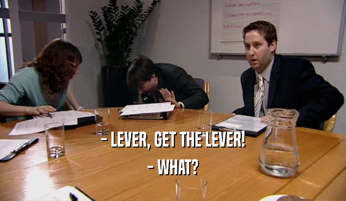 - LEVER, GET THE LEVER! - WHAT? 