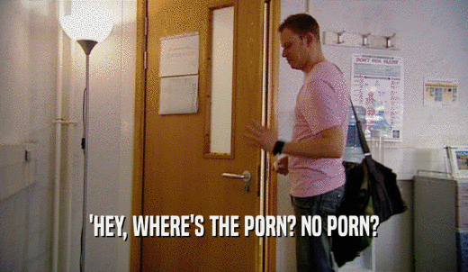 'HEY, WHERE'S THE PORN? NO PORN?  