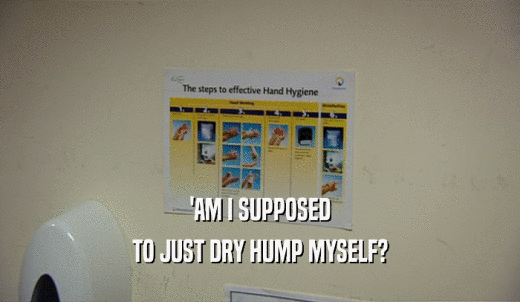 'AM I SUPPOSED TO JUST DRY HUMP MYSELF? 