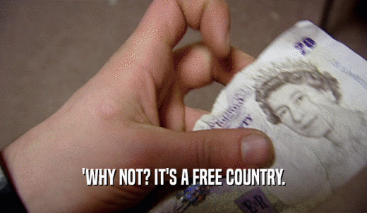 'WHY NOT? IT'S A FREE COUNTRY.  