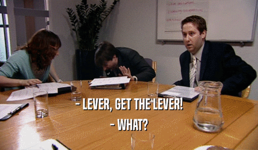 - LEVER, GET THE LEVER! - WHAT? 