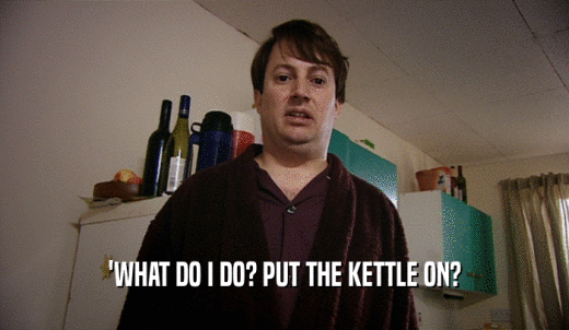 'WHAT DO I DO? PUT THE KETTLE ON?  