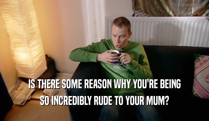 IS THERE SOME REASON WHY YOU'RE BEING SO INCREDIBLY RUDE TO YOUR MUM? 