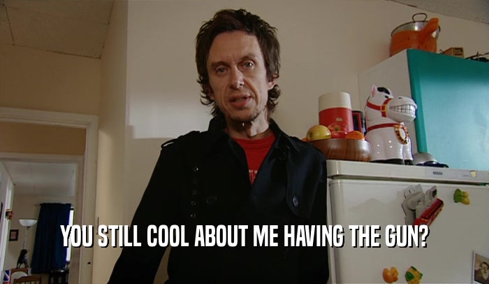 YOU STILL COOL ABOUT ME HAVING THE GUN?  