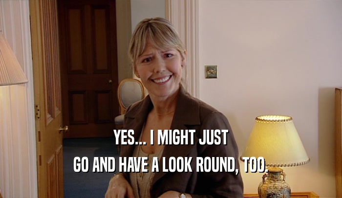 YES... I MIGHT JUST GO AND HAVE A LOOK ROUND, TOO. 