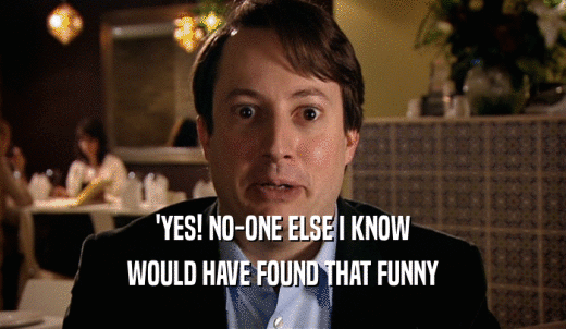 'YES! NO-ONE ELSE I KNOW WOULD HAVE FOUND THAT FUNNY 