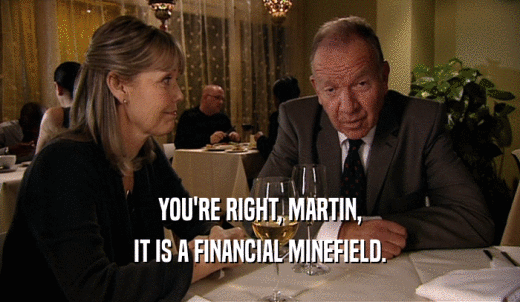 YOU'RE RIGHT, MARTIN, IT IS A FINANCIAL MINEFIELD. 