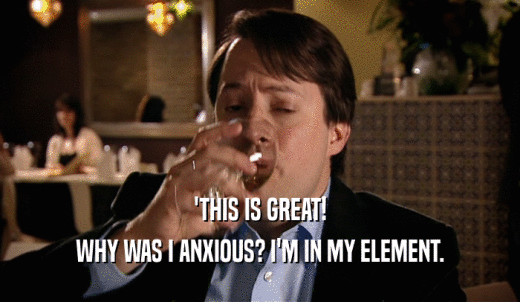 'THIS IS GREAT! WHY WAS I ANXIOUS? I'M IN MY ELEMENT. 