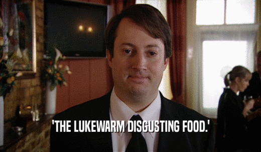 'THE LUKEWARM DISGUSTING FOOD.'  