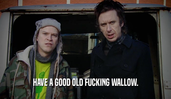 HAVE A GOOD OLD FUCKING WALLOW.  