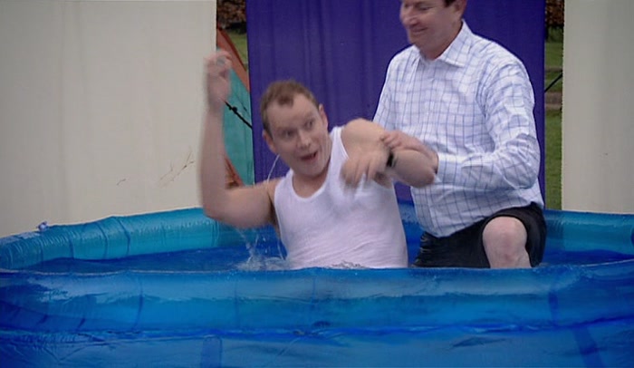 'IS HE GETTING BAPTISED?
  