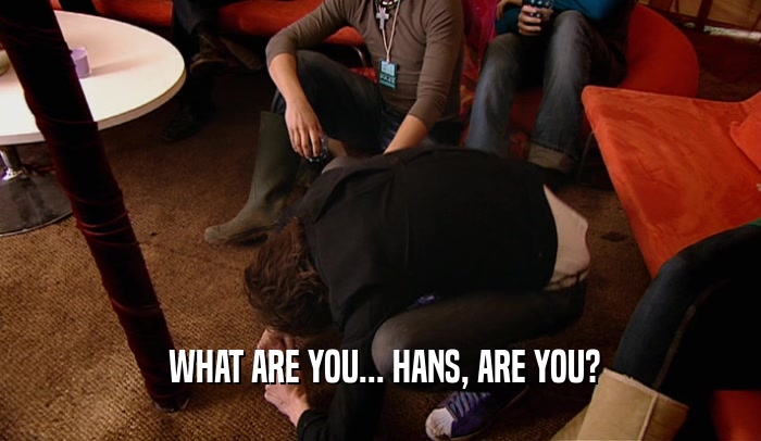  WHAT ARE YOU... HANS, ARE YOU?  