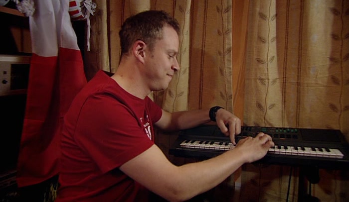 HE PLAYS SEVERAL NOTES  