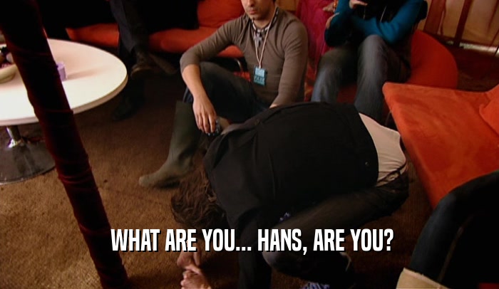  WHAT ARE YOU... HANS, ARE YOU?
  