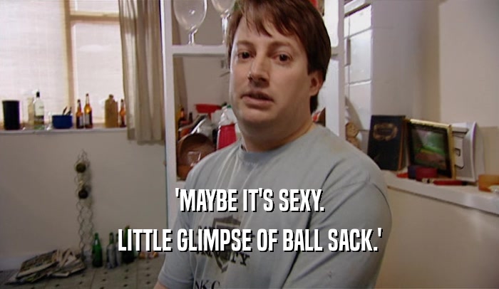 'MAYBE IT'S SEXY.
 LITTLE GLIMPSE OF BALL SACK.'
 