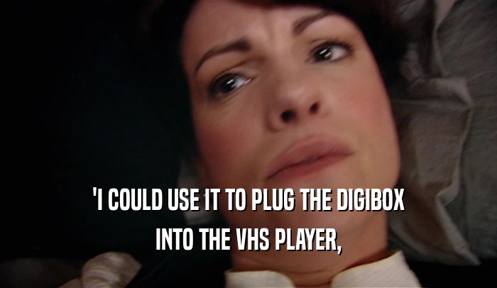 'I COULD USE IT TO PLUG THE DIGIBOX
 INTO THE VHS PLAYER,
 