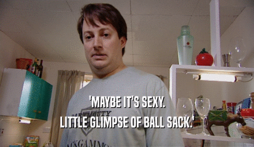 'MAYBE IT'S SEXY. LITTLE GLIMPSE OF BALL SACK.' 