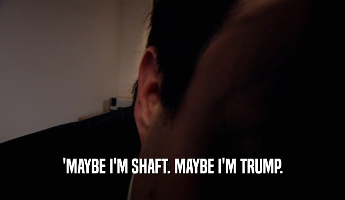 'MAYBE I'M SHAFT. MAYBE I'M TRUMP.  
