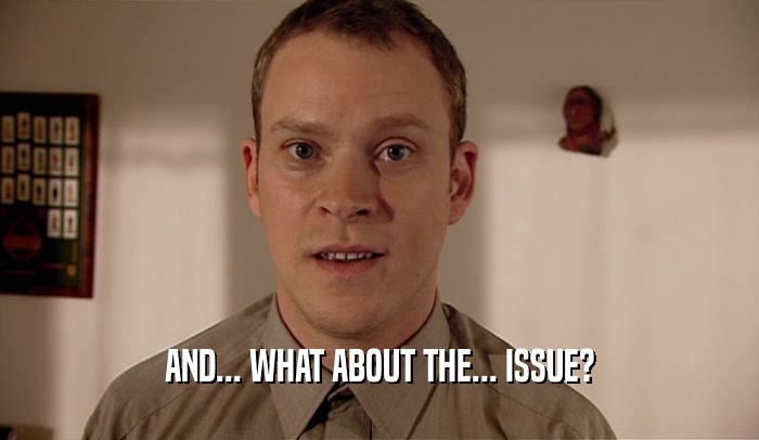 AND... WHAT ABOUT THE... ISSUE?  