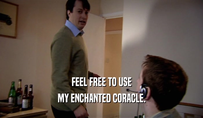 FEEL FREE TO USE
 MY ENCHANTED CORACLE.
 