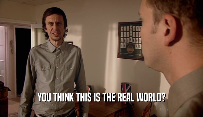 YOU THINK THIS IS THE REAL WORLD?  