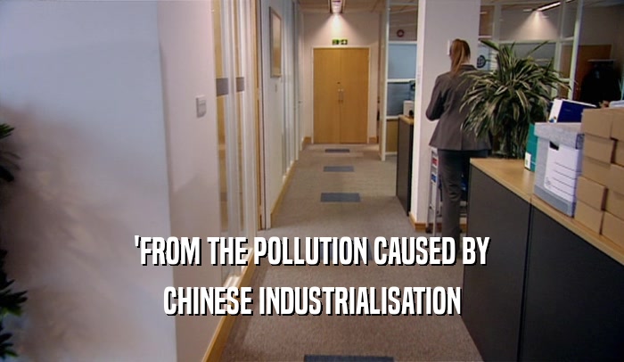 'FROM THE POLLUTION CAUSED BY CHINESE INDUSTRIALISATION 