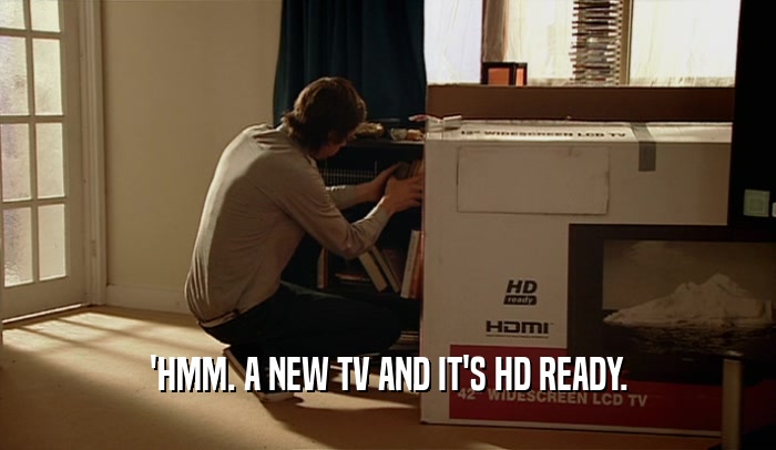 'HMM. A NEW TV AND IT'S HD READY.
  