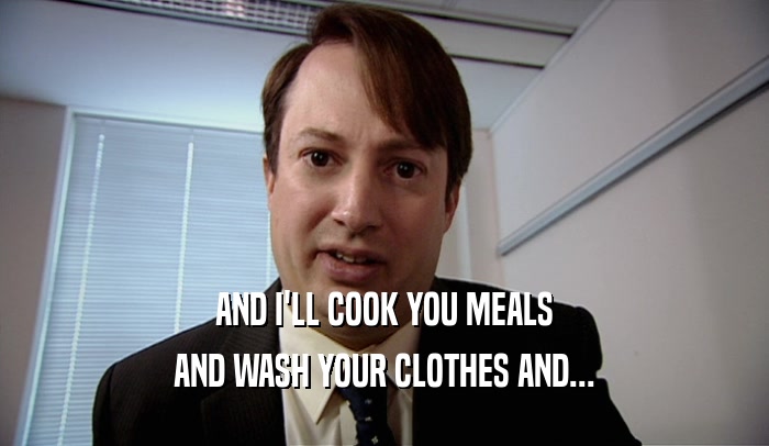 AND I'LL COOK YOU MEALS AND WASH YOUR CLOTHES AND... 