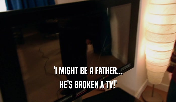 'I MIGHT BE A FATHER... HE'S BROKEN A TV!' 