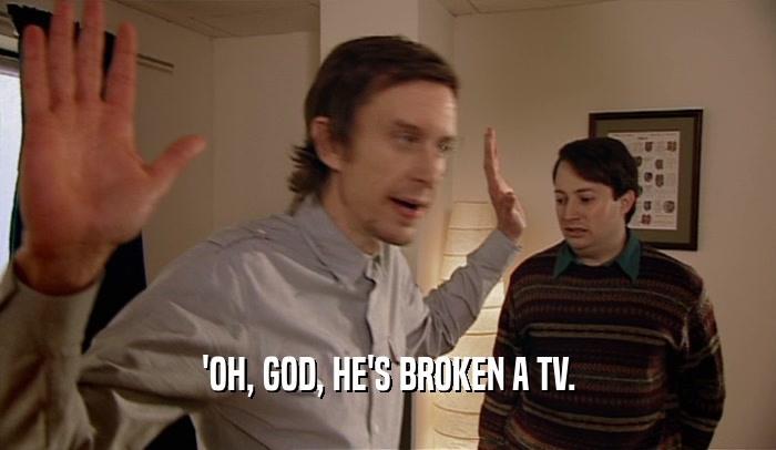 'OH, GOD, HE'S BROKEN A TV.  