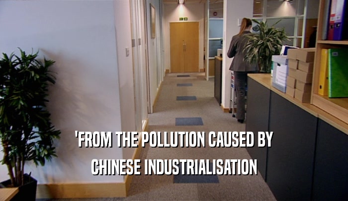 'FROM THE POLLUTION CAUSED BY CHINESE INDUSTRIALISATION 