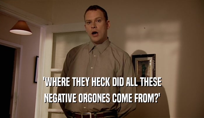 'WHERE THEY HECK DID ALL THESE NEGATIVE ORGONES COME FROM?' 