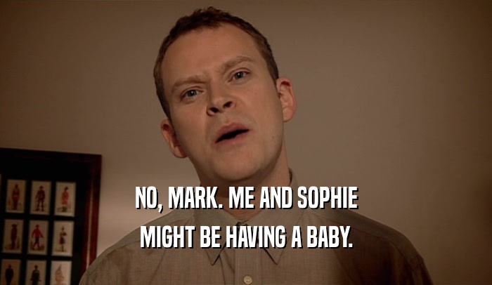NO, MARK. ME AND SOPHIE
 MIGHT BE HAVING A BABY.
 