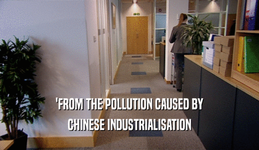 'FROM THE POLLUTION CAUSED BY CHINESE INDUSTRIALISATION 
