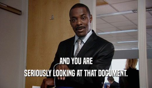 AND YOU ARE SERIOUSLY LOOKING AT THAT DOCUMENT. 