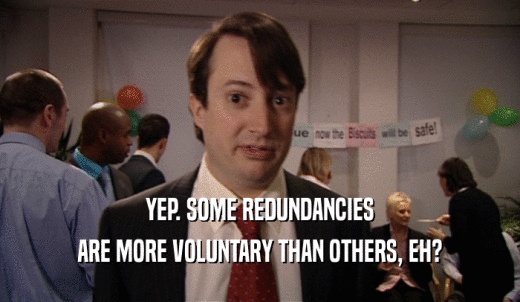 YEP. SOME REDUNDANCIES ARE MORE VOLUNTARY THAN OTHERS, EH? 