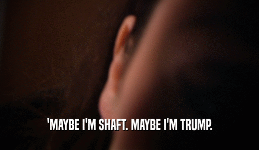 'MAYBE I'M SHAFT. MAYBE I'M TRUMP.  