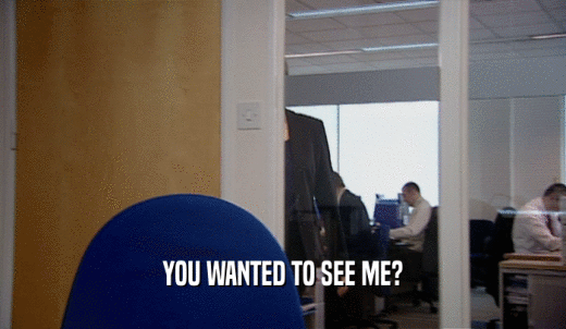 YOU WANTED TO SEE ME?  