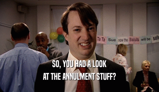 SO, YOU HAD A LOOK AT THE ANNULMENT STUFF? 