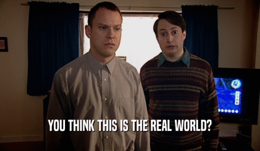 YOU THINK THIS IS THE REAL WORLD?  