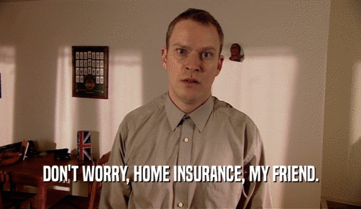 DON'T WORRY, HOME INSURANCE, MY FRIEND.  
