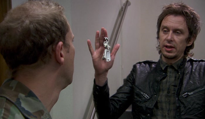MARK: OF COURSE HE'S GOT KEYSL HE'S CARVING UP THE JLB CORPSE. 