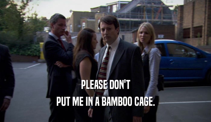 PLEASE DON'T PUT ME IN A BAMBOO CAGE. 