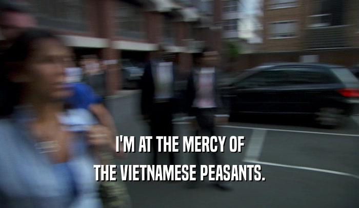 I'M AT THE MERCY OF
 THE VIETNAMESE PEASANTS.
 