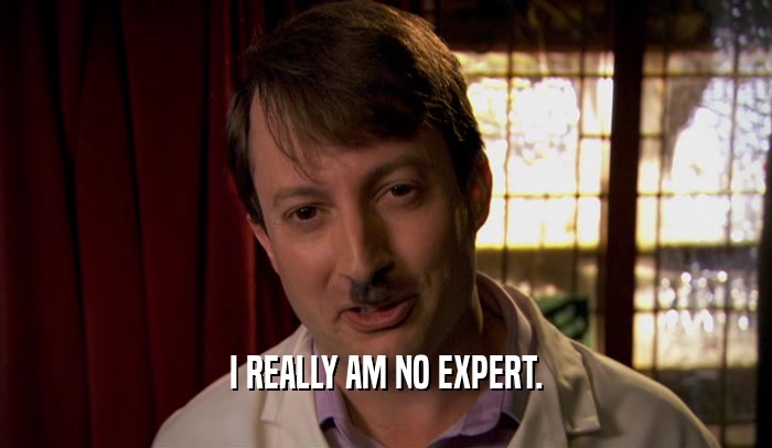 I REALLY AM NO EXPERT.  