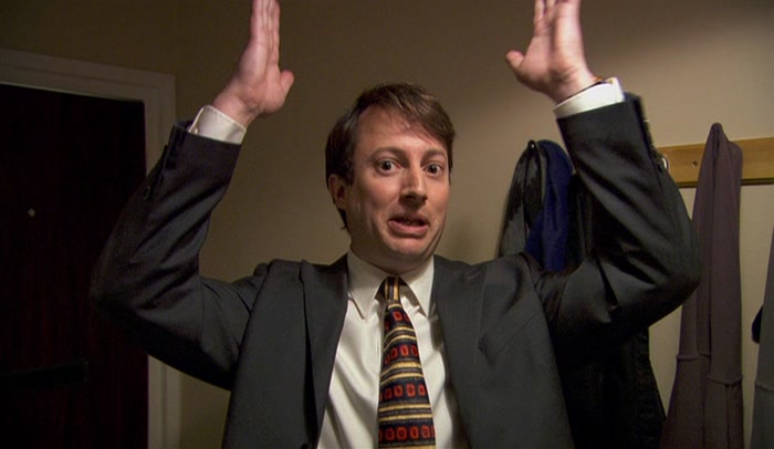 AND PUT ON MY MUCH LARGER, NEW JLB MANAGER'S HAT. 