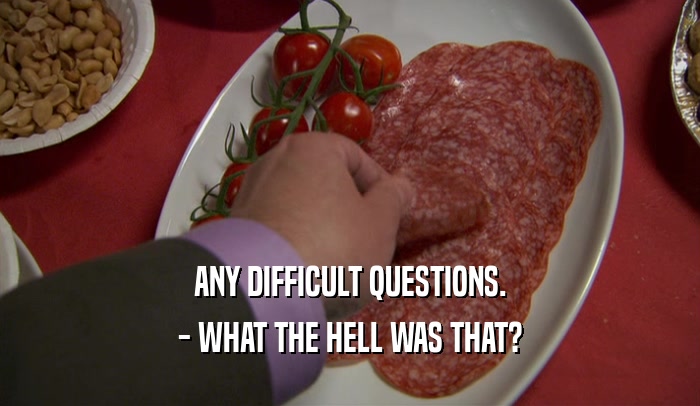ANY DIFFICULT QUESTIONS. - WHAT THE HELL WAS THAT? 