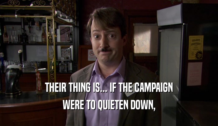 THEIR THING IS... IF THE CAMPAIGN WERE TO QUIETEN DOWN, 