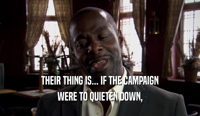 THEIR THING IS... IF THE CAMPAIGN
 WERE TO QUIETEN DOWN,
 